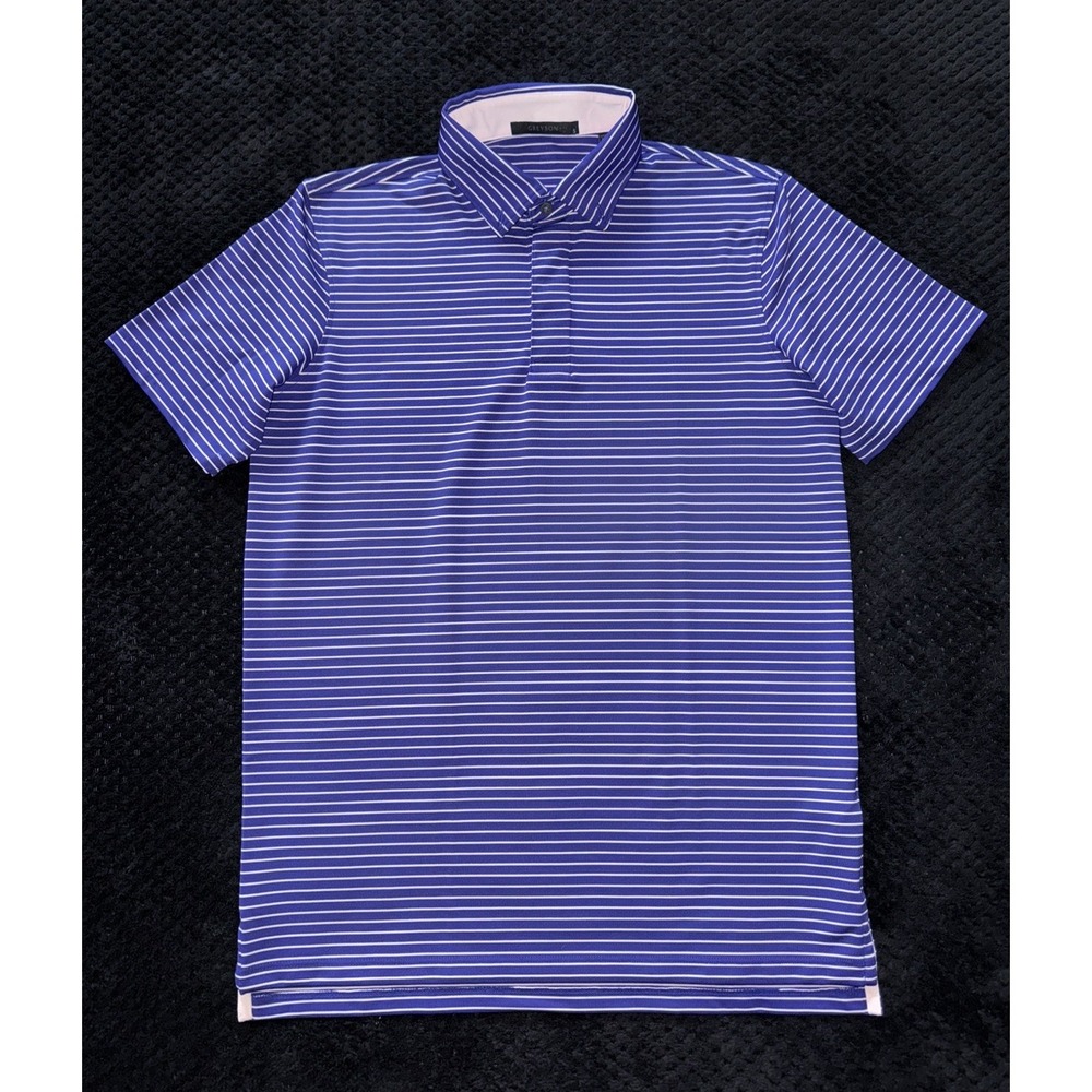 Greyson Men's Blue Striped Icon Polo Golf Stretch Performance Size Small